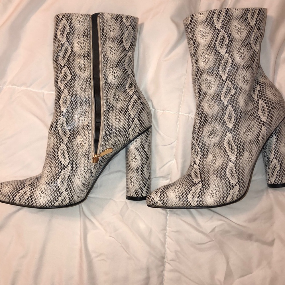 Snake skin booties